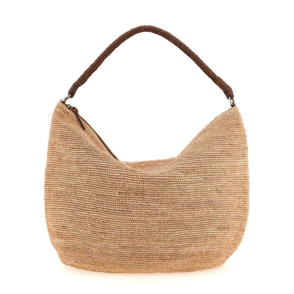 Ibeliv Beige Raffia Shoulder Women's Bag